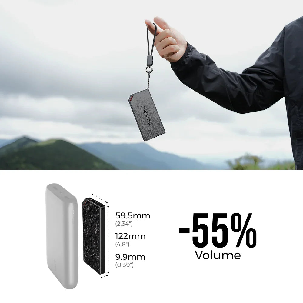 Flextail ZERO POWER 10,000C - The World's Lightest & Thinnest 10,000mAh Power Bank (145g, 22.5W)